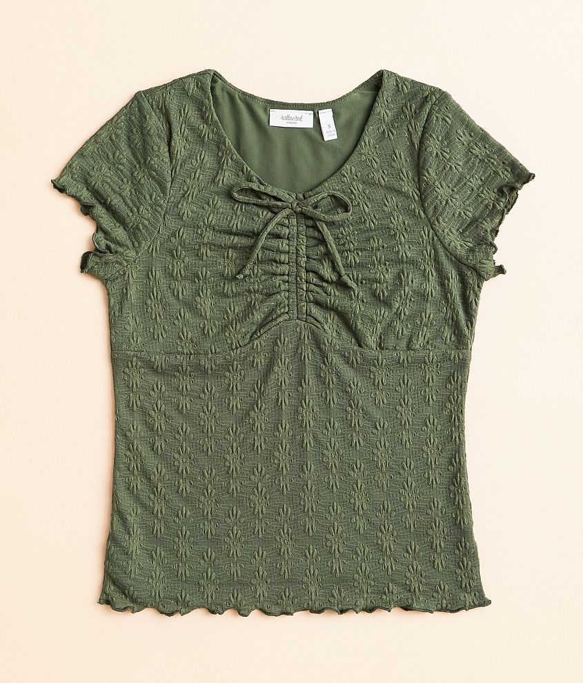 Girls - Willow &#38; Root Floral Lace Overlay Top front view