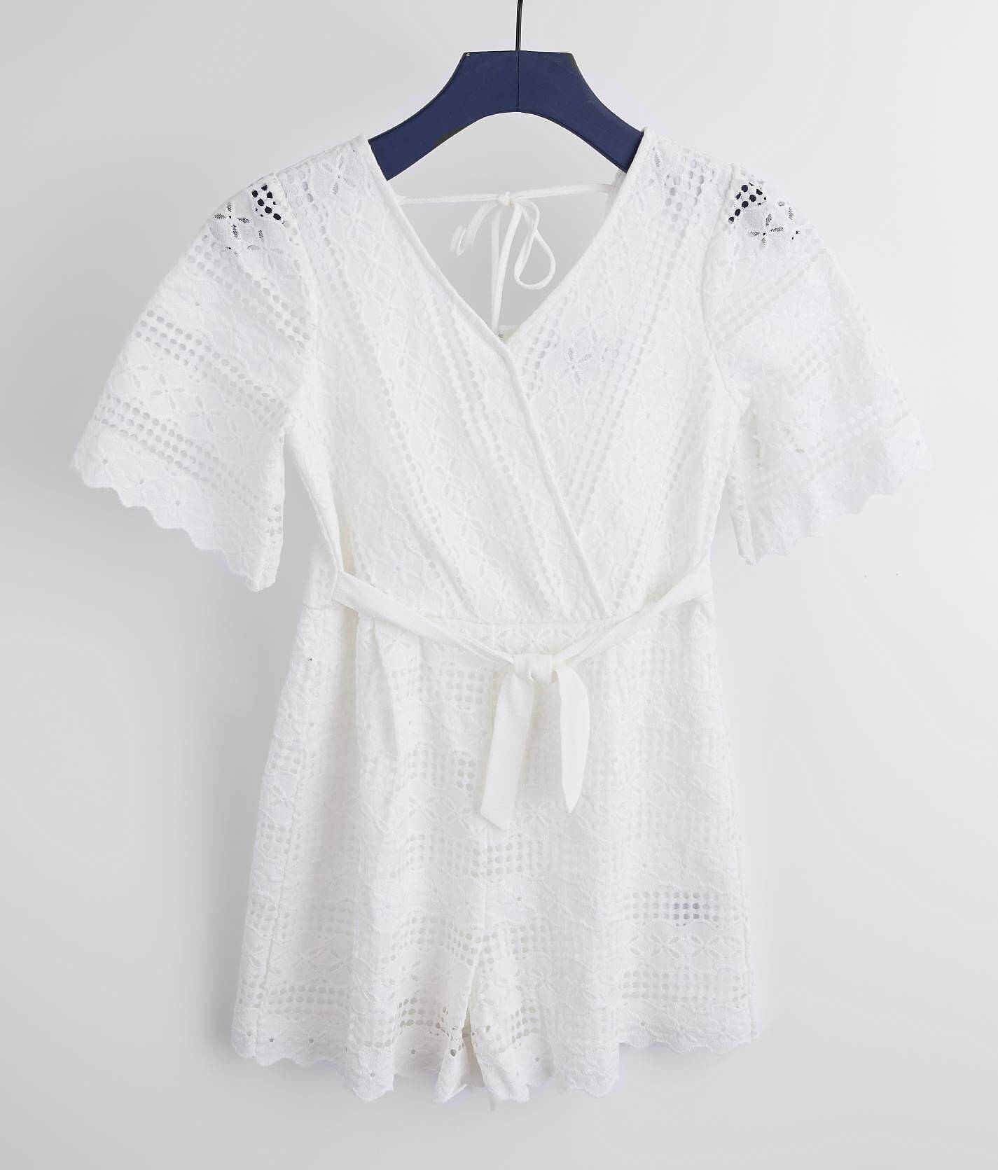 girls white jumpsuit