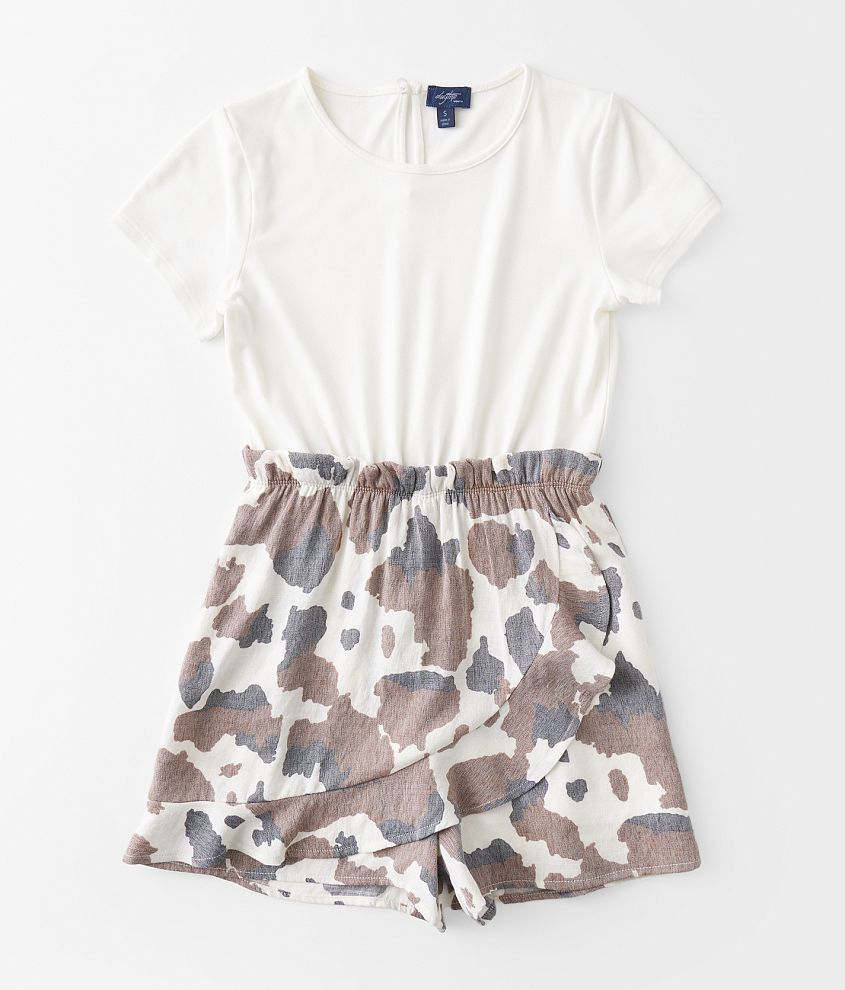 Girls - Daytrip Cow Print Romper