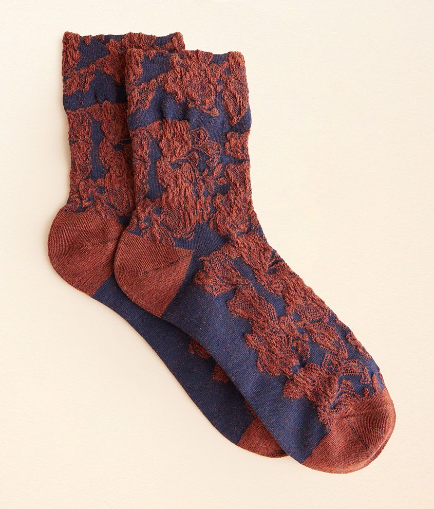 BKE Floral Jacquard Socks front view