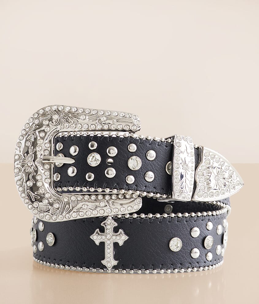 BKE Glitz Cross Belt Women s Belts in Black Buckle