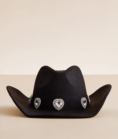 BKE Glitz Heart Cowboy Hat front view