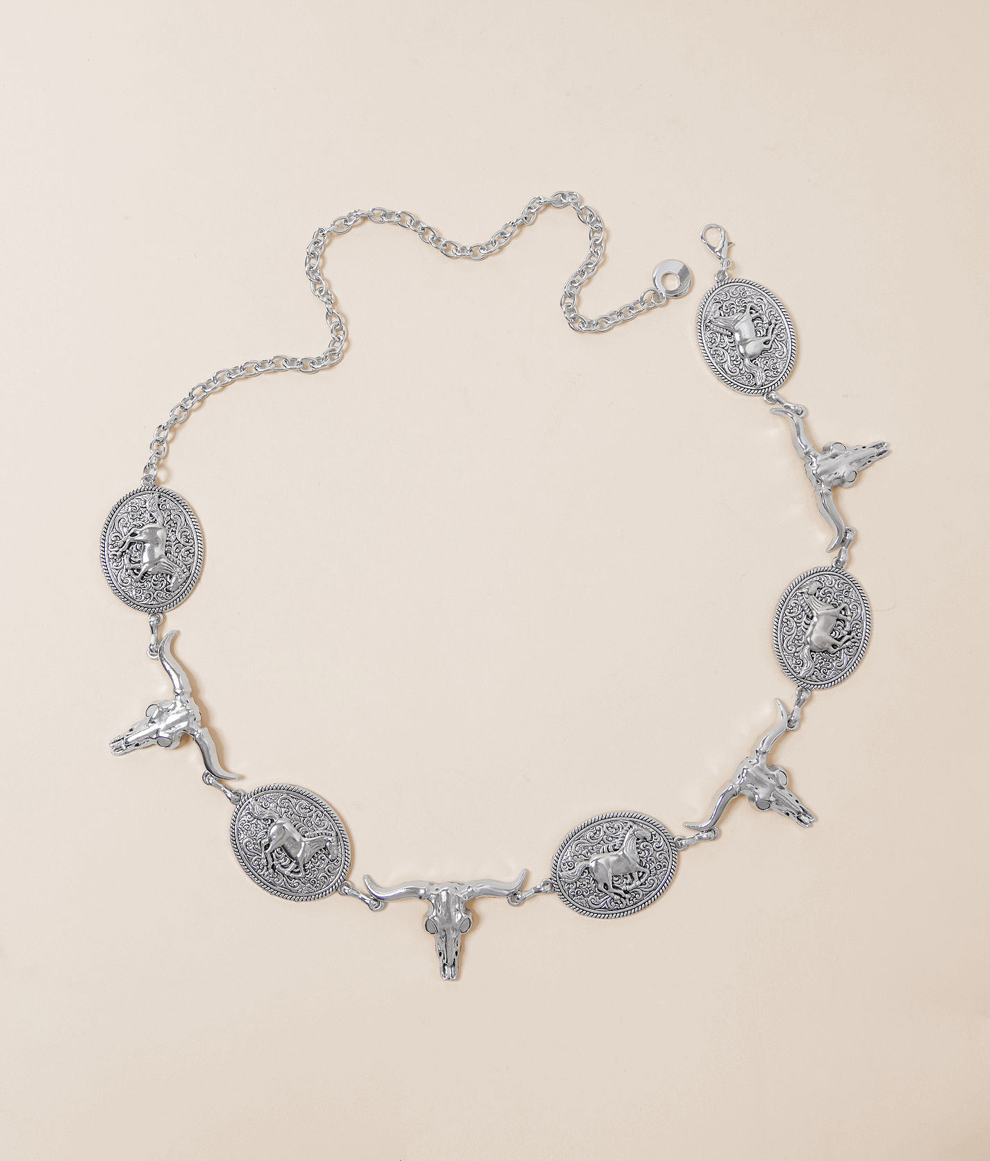 Sterling & Stitch Concho Horse Belt - Women display picture 3