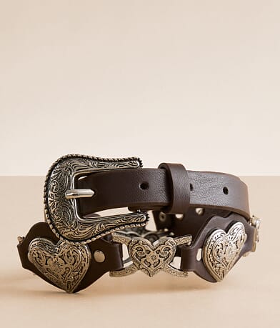 BKE Engraved Heart Belt front view