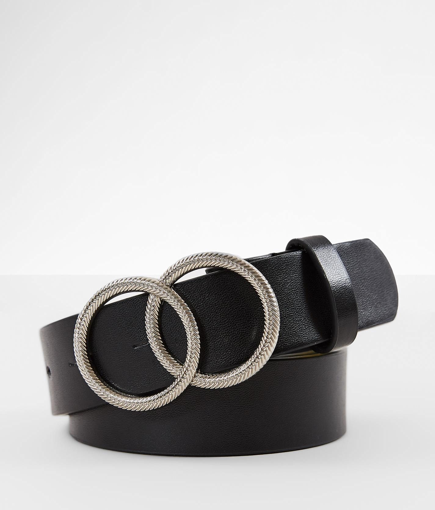 Buy Double Circle Belt, Black Full Grain Leather