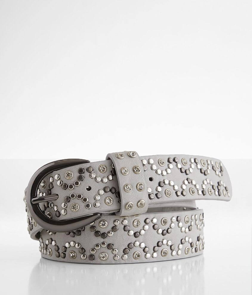 BKE Studded Glitz Belt - Women's Belts in Grey Silver