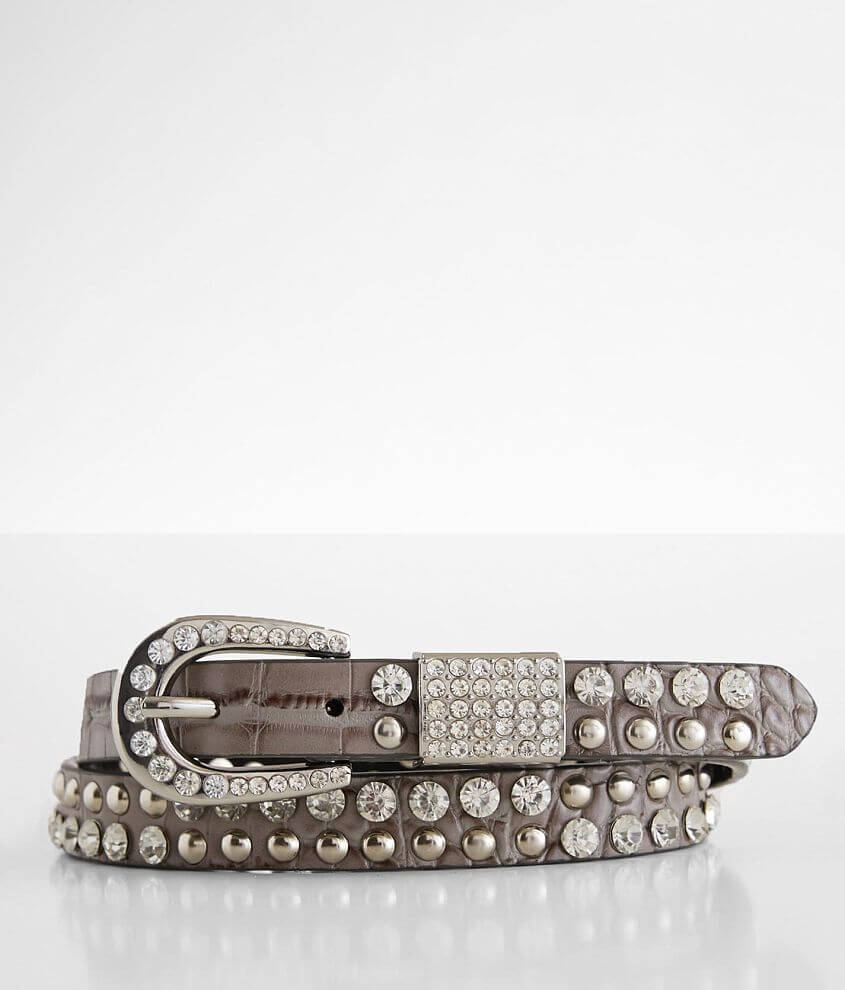 BKE Skinny Glitz Crocodile Print Belt - Women's Belts in Brown | Buckle