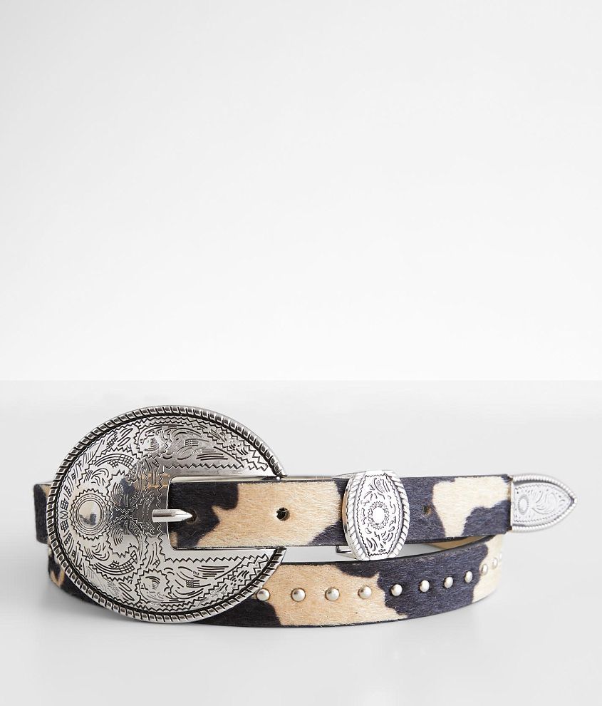 BKE Western Cow Print Belt front view