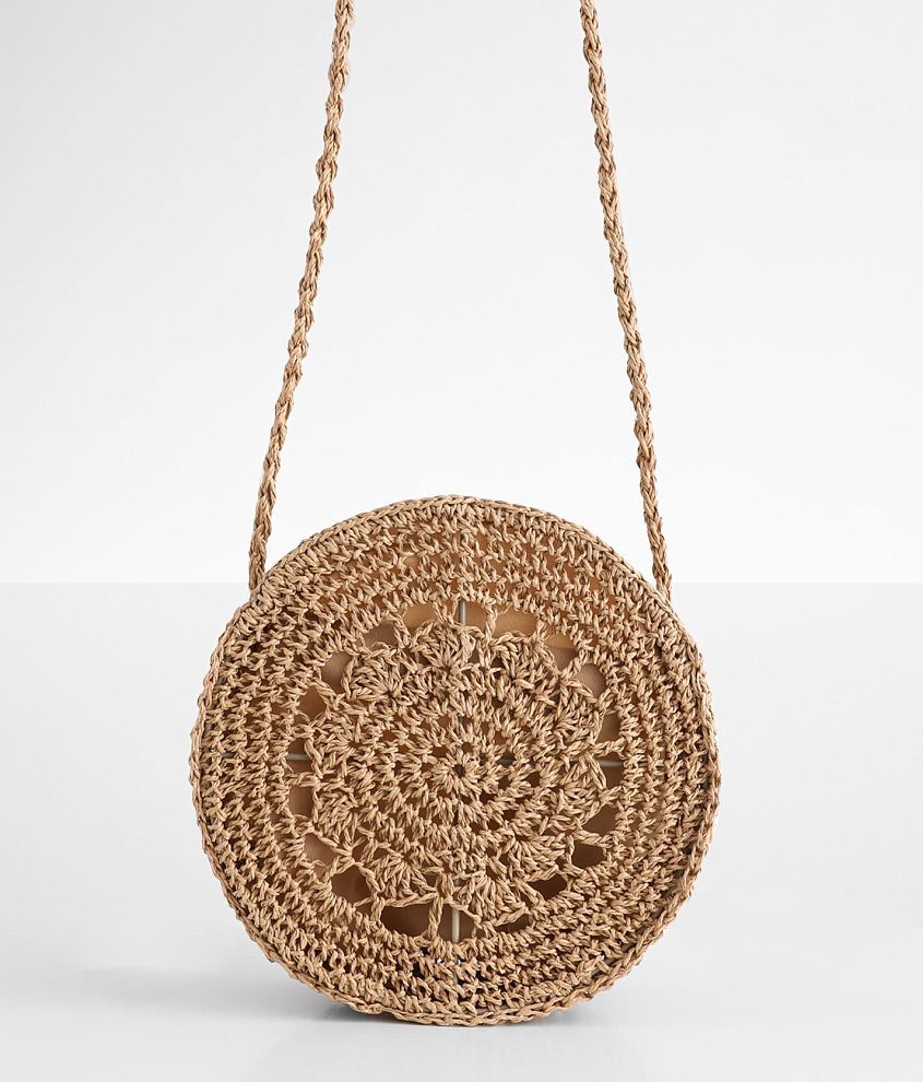 Round Straw Crossbody Purse Women s Bags in Brown Buckle