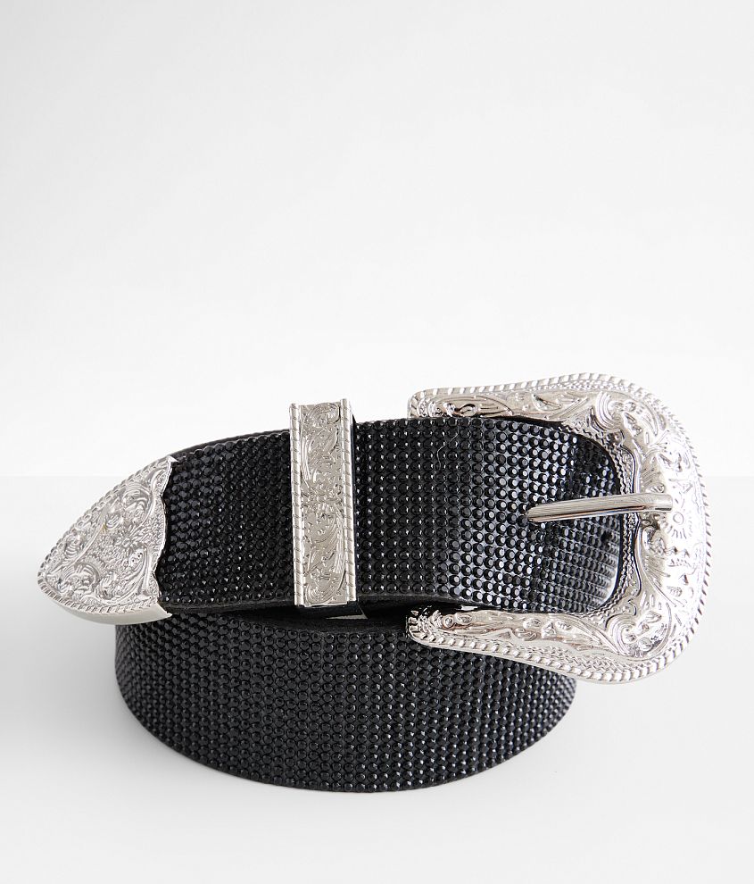 BKE Glitz Rhinestone Belt - Women's Belts in Silver