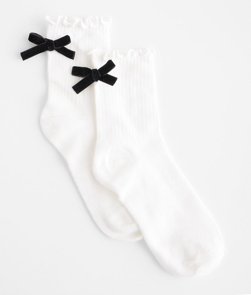 BKE Bow Crew Socks front view