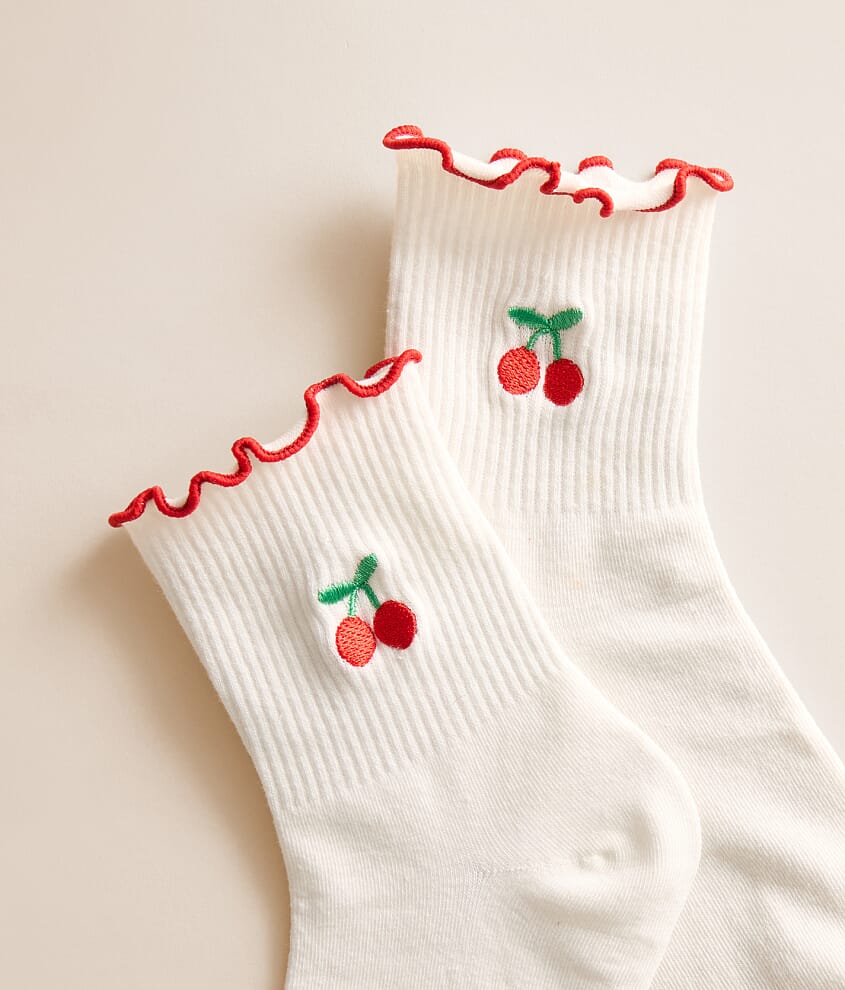 Cherry Ruffle Socks