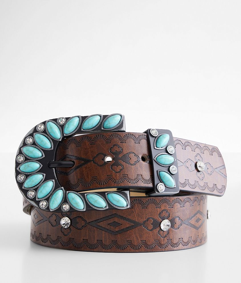 BKE Turquoise Western Belt front view