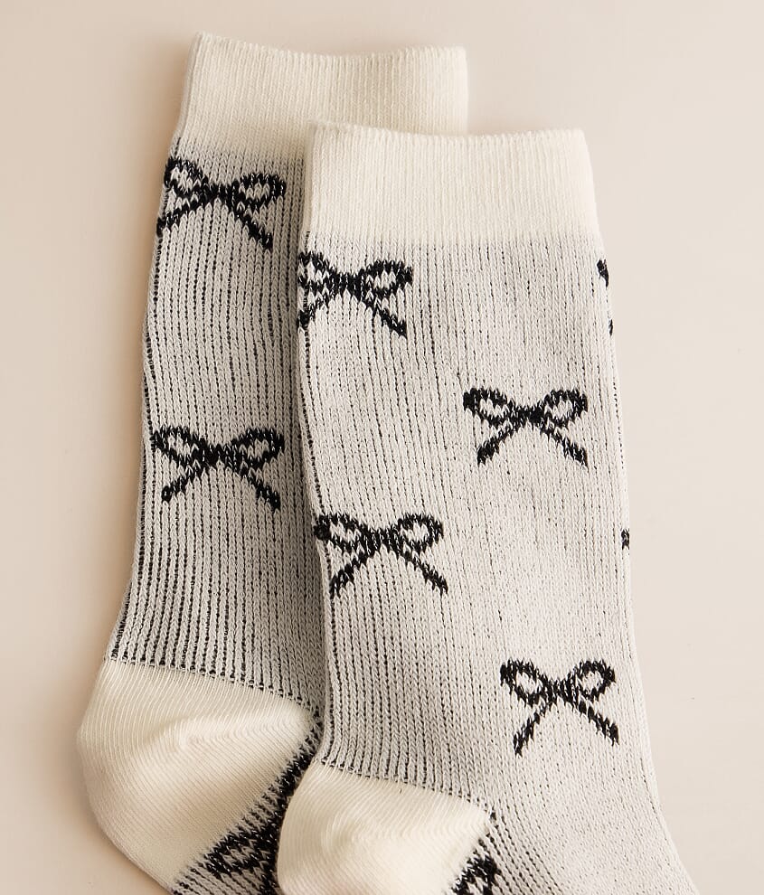 Metallic Bow Socks