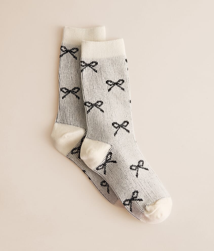 Metallic Bow Socks