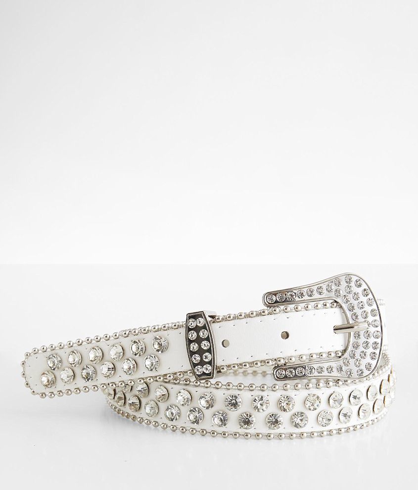 BKE Glitz Rhinestone Belt - Women's Belts in Silver