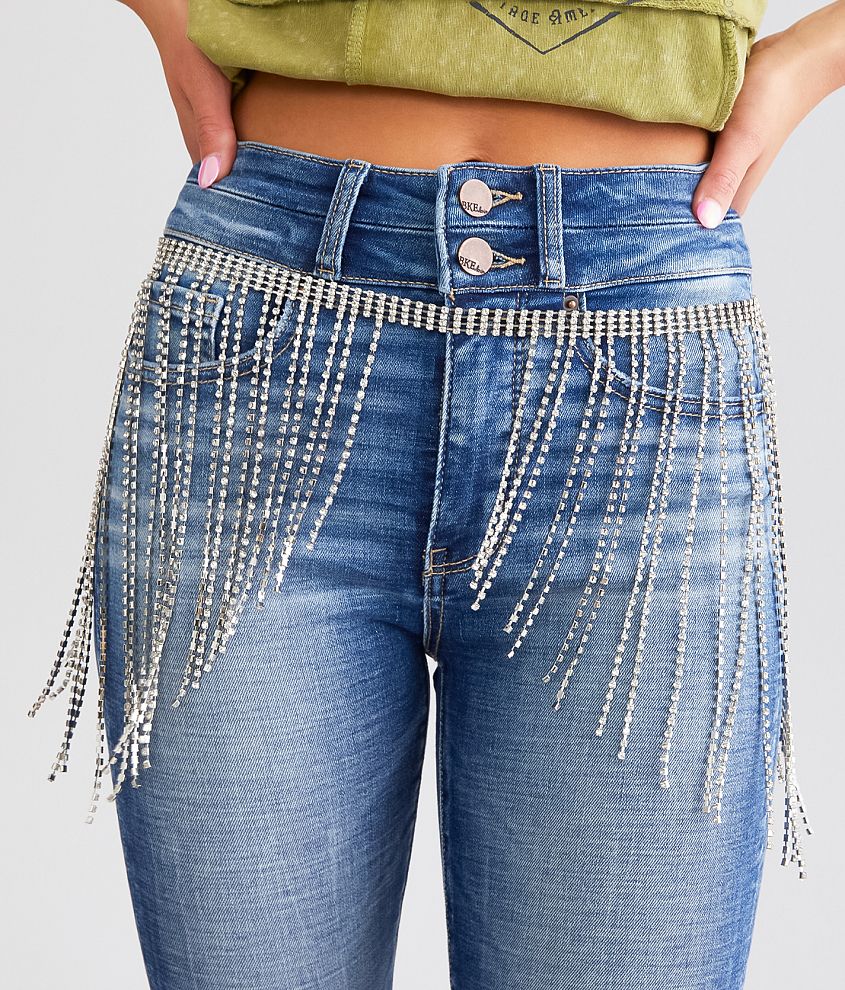 Silver Rhinestone Fringe Belt