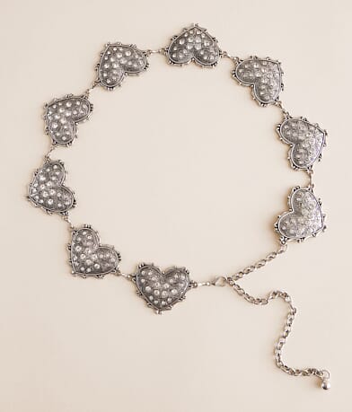BKE Heart Glitz Concho Belt front view