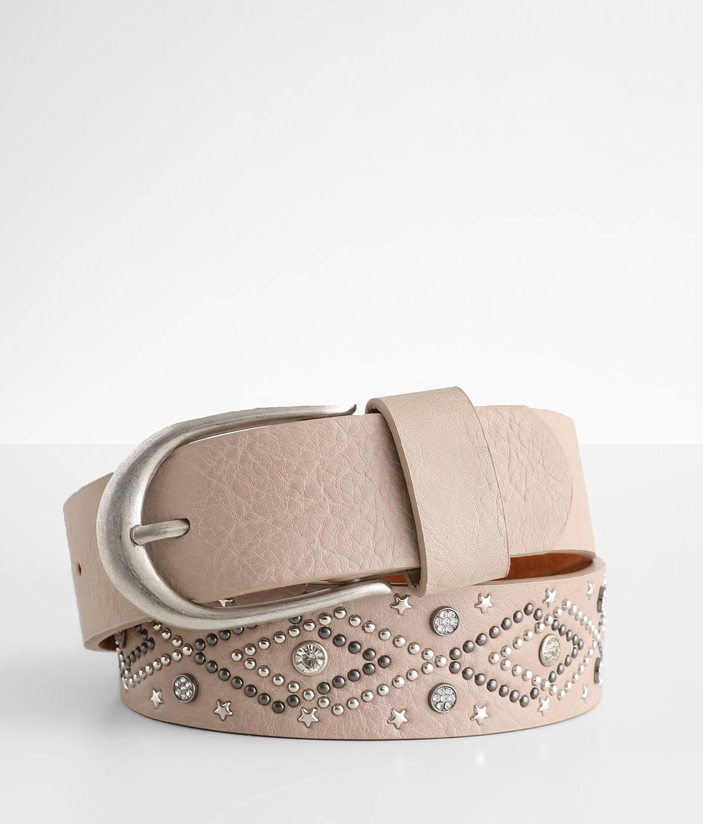 Gorgeous Taupe Leather Belt with Bronze Medallion by Bellinky Taupe Belts - LeatherBeltsOnline.com main image 4