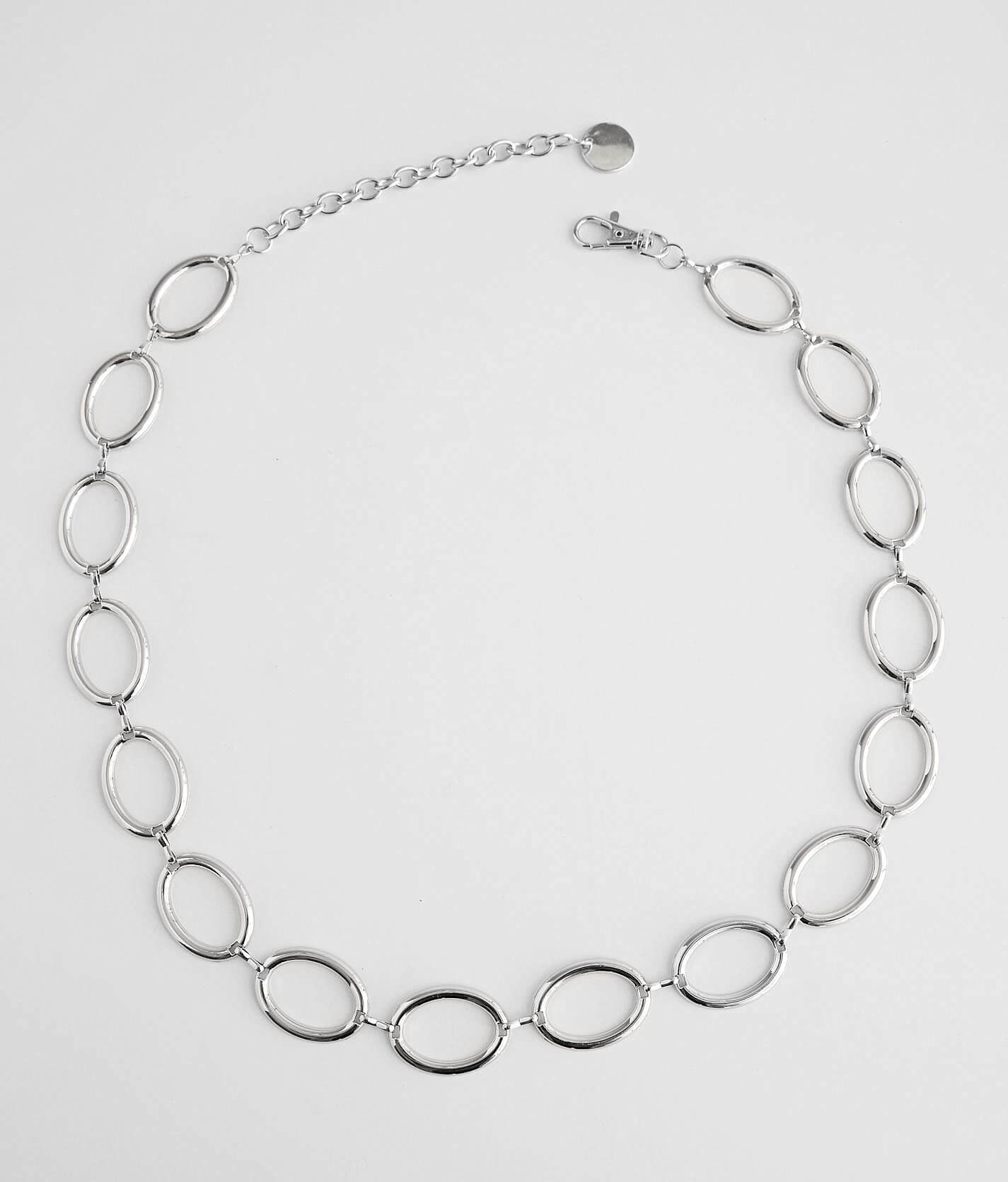 NWOT Avenue Silver Chain Waist Belt with Black Oval Accents 57”L Shyanne Women main image 2