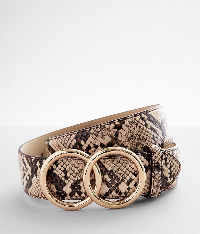 BKE Double Circle Snake Print Belt front view