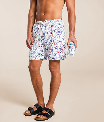 The Patriotic Lights Stretch Swim Trunks