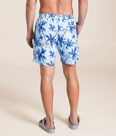 Tropical Bros Michelob Ultra&#174; Palm Fronds Swim Trunks back view