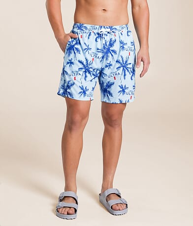 Tropical Bros Michelob Ultra® Palm Fronds Swim Trunks front view