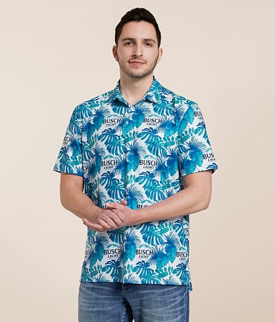 Tropical Bros Busch Light® Floral Polo front view