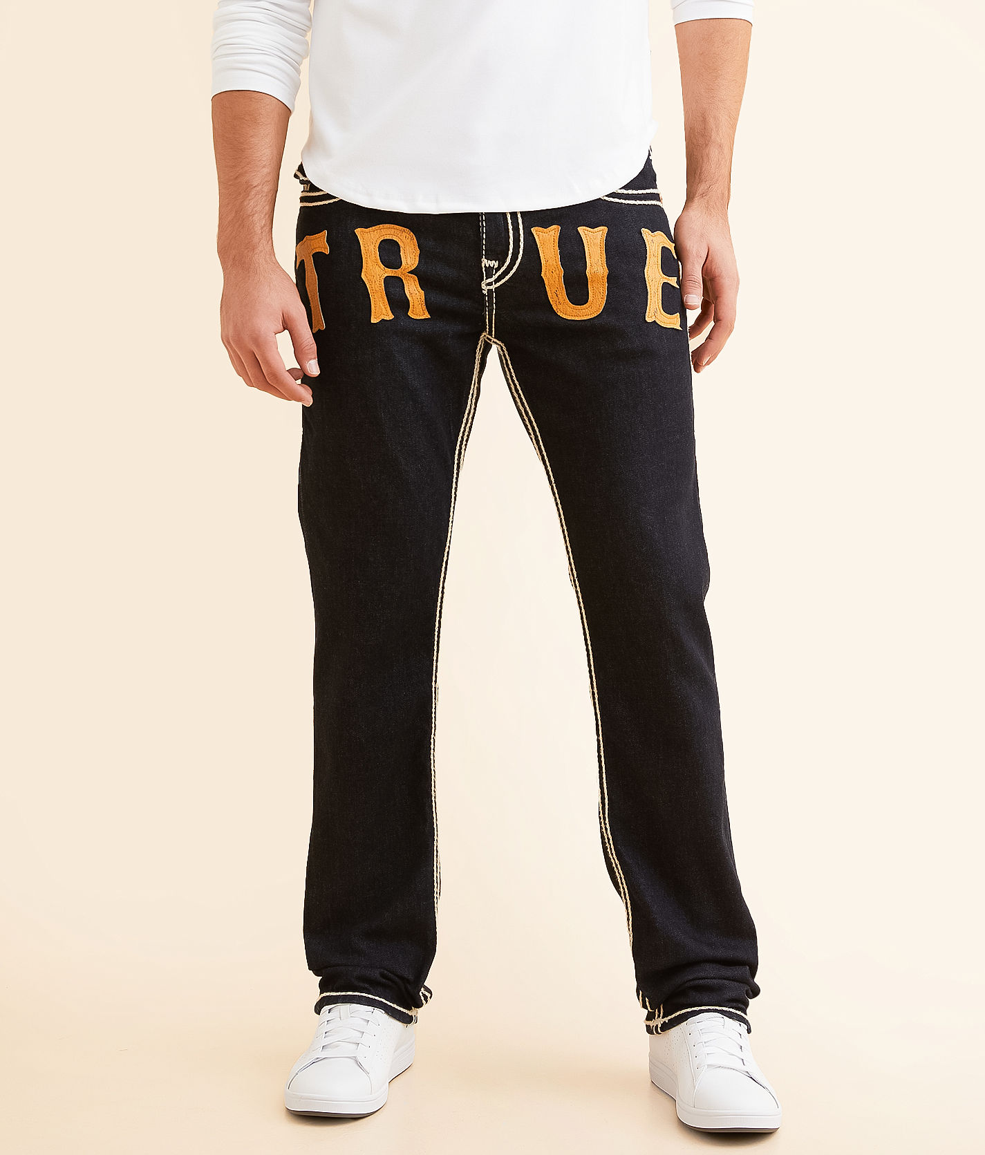 かんち【TRUE RELIGION】RICKY MENS JEAN AG True Religion Mens Jeans Ricky Relaxed Straight Chalk Gray