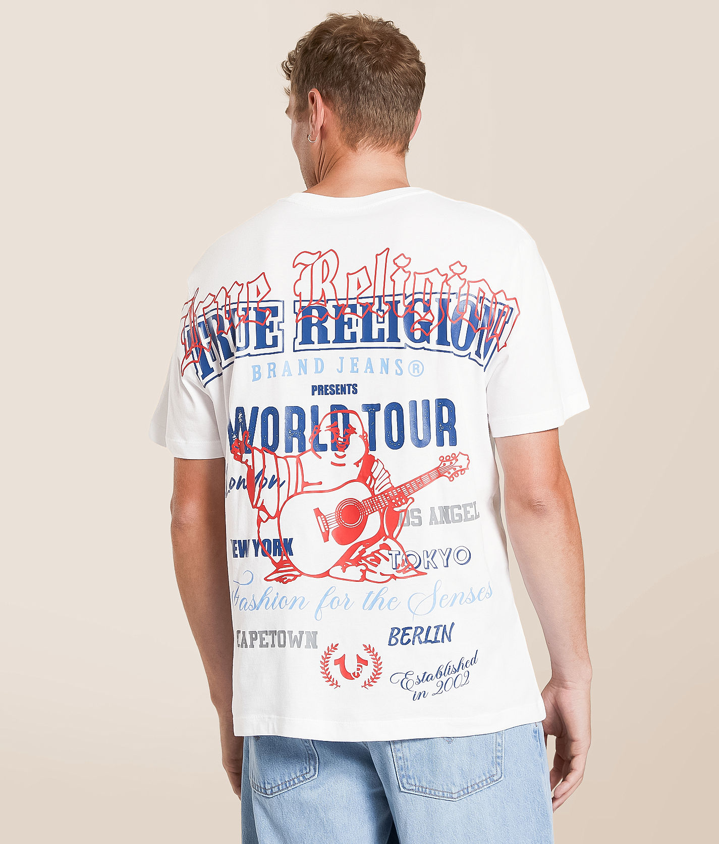 White And Red True Religion Shirt True Religion Painted Logo Back