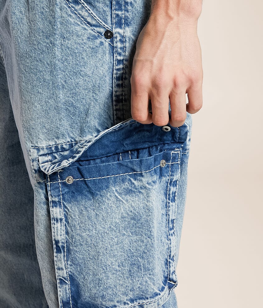 Denim Double Cargo Overalls