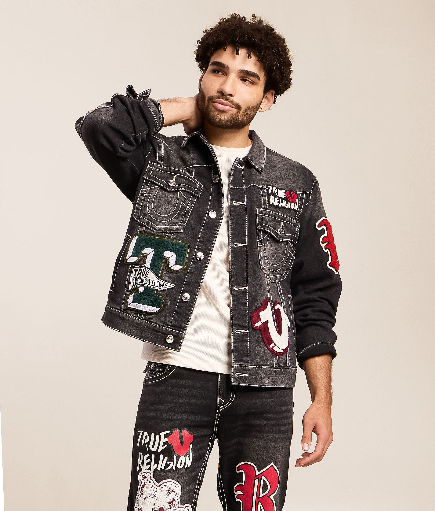 ジャケット・アウター TRUE RELIGION JIMMY BIG T True Religion Big T Oversized Jimmy Denim Jacket - Men's Coats