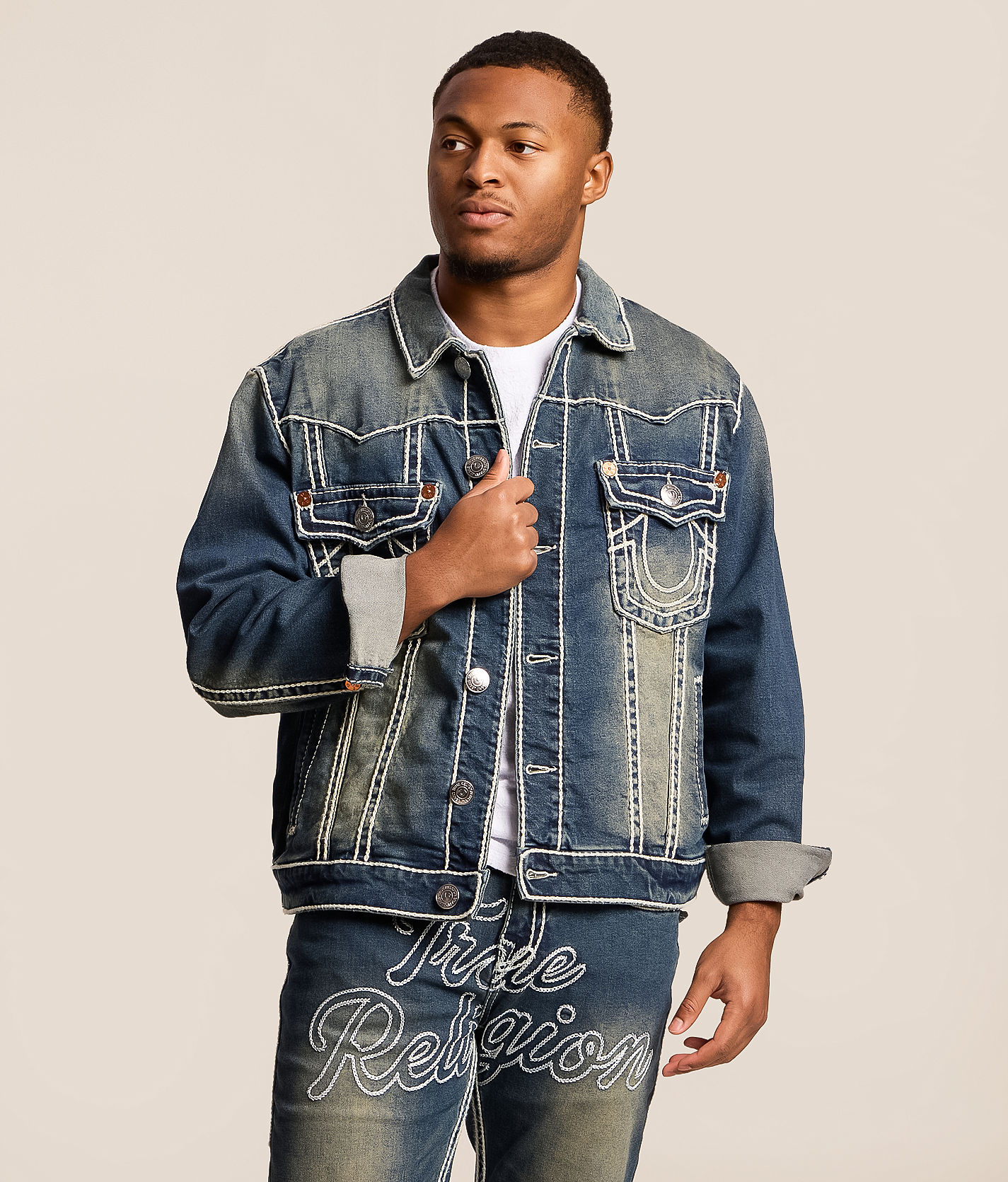 True Religion Jimmy Oversized Denim Jacket - Men's Coats & Jackets