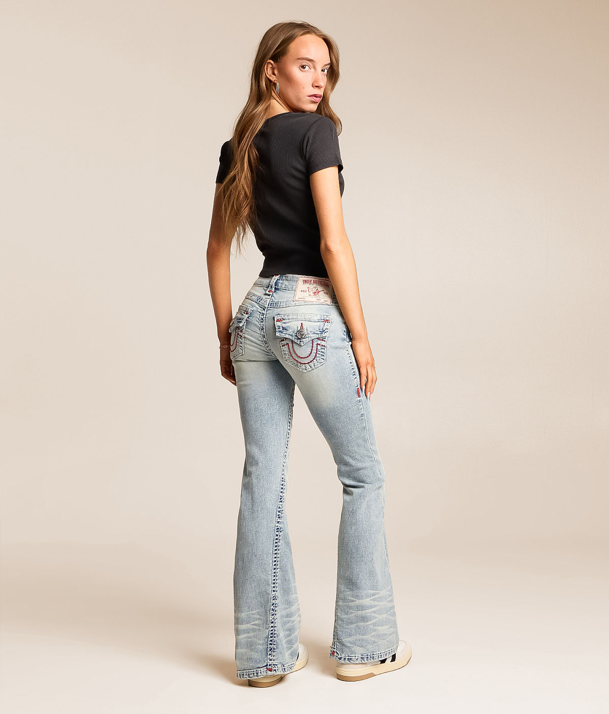 True Religion Joey Flare Stretch Jean — Petal Bloom by Buckle