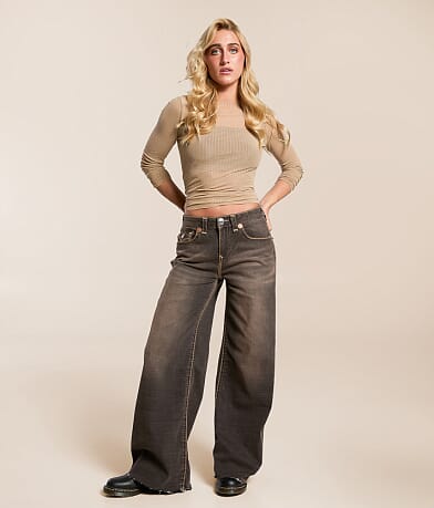True Religion Jessie Super Baggy Stretch Jean front view
