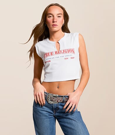 True Religion Anniversary Ribbed T-Shirt front view