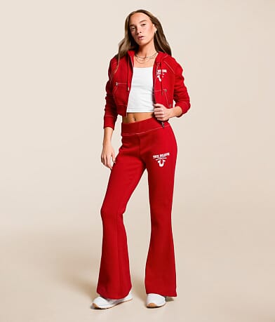 True Religion Crystal Wing Flare Pant front view