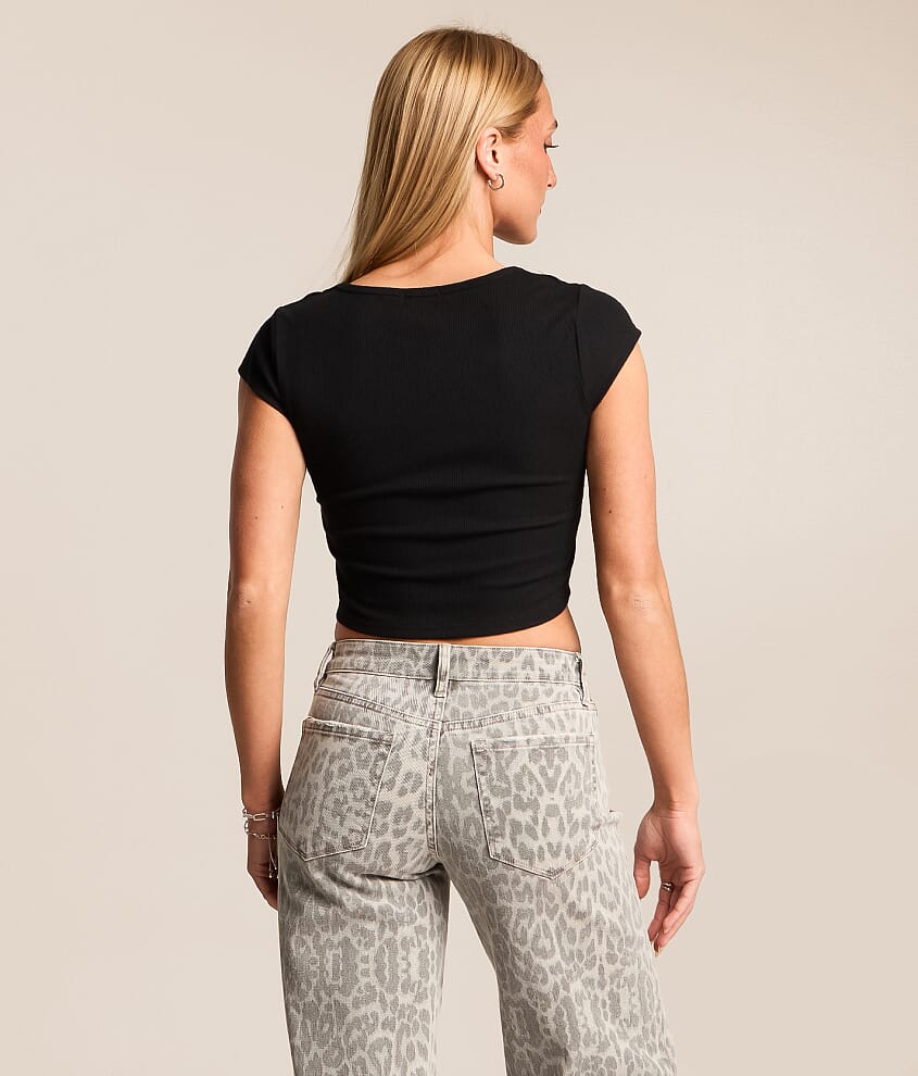 Lace-Up Cropped T-Shirt - thumbnail 2