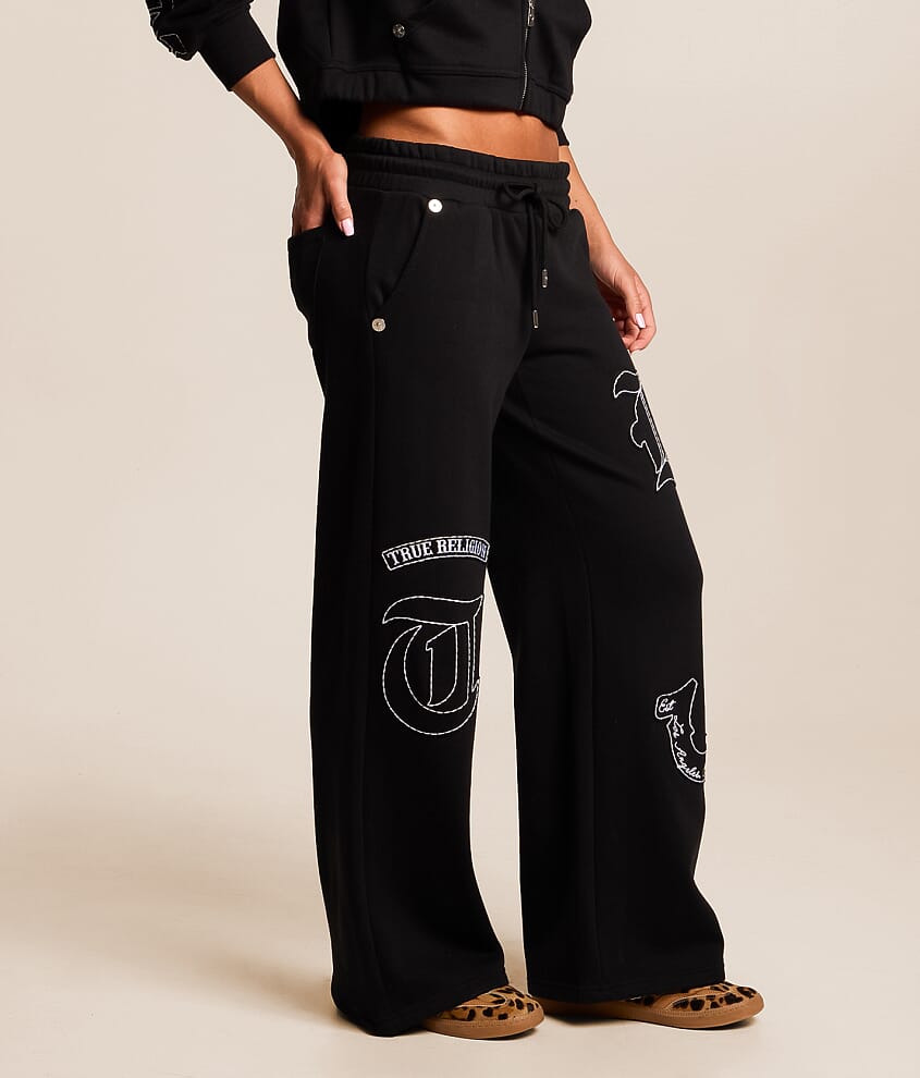 Branded Applique Wide Leg Pant