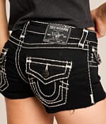 True Religion Joey Cut-Off Stretch Short - Women's Shorts in Black