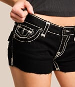 True Religion Joey Cut-Off Stretch Short - Women's Shorts in Black