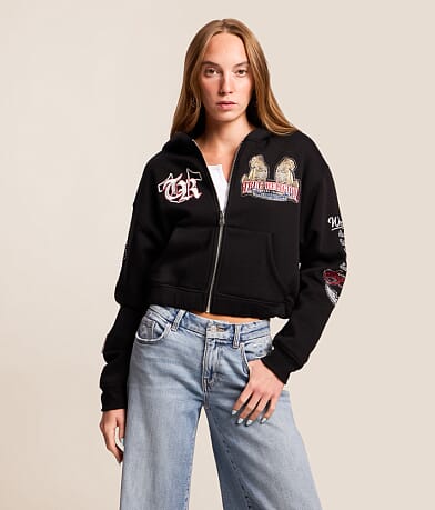 Crystal Varsity Cropped Hoodie thumbnail 2