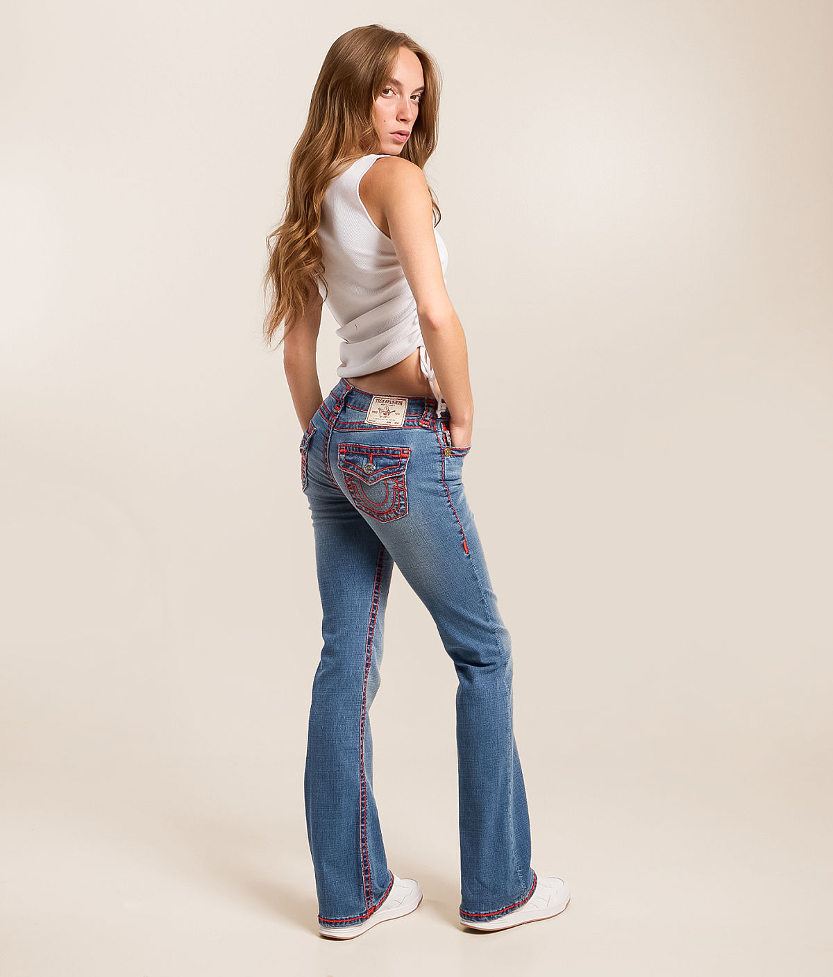 True Religion Becca Mid-Rise Boot Stretch Jean — Laguna Tide by Buckle