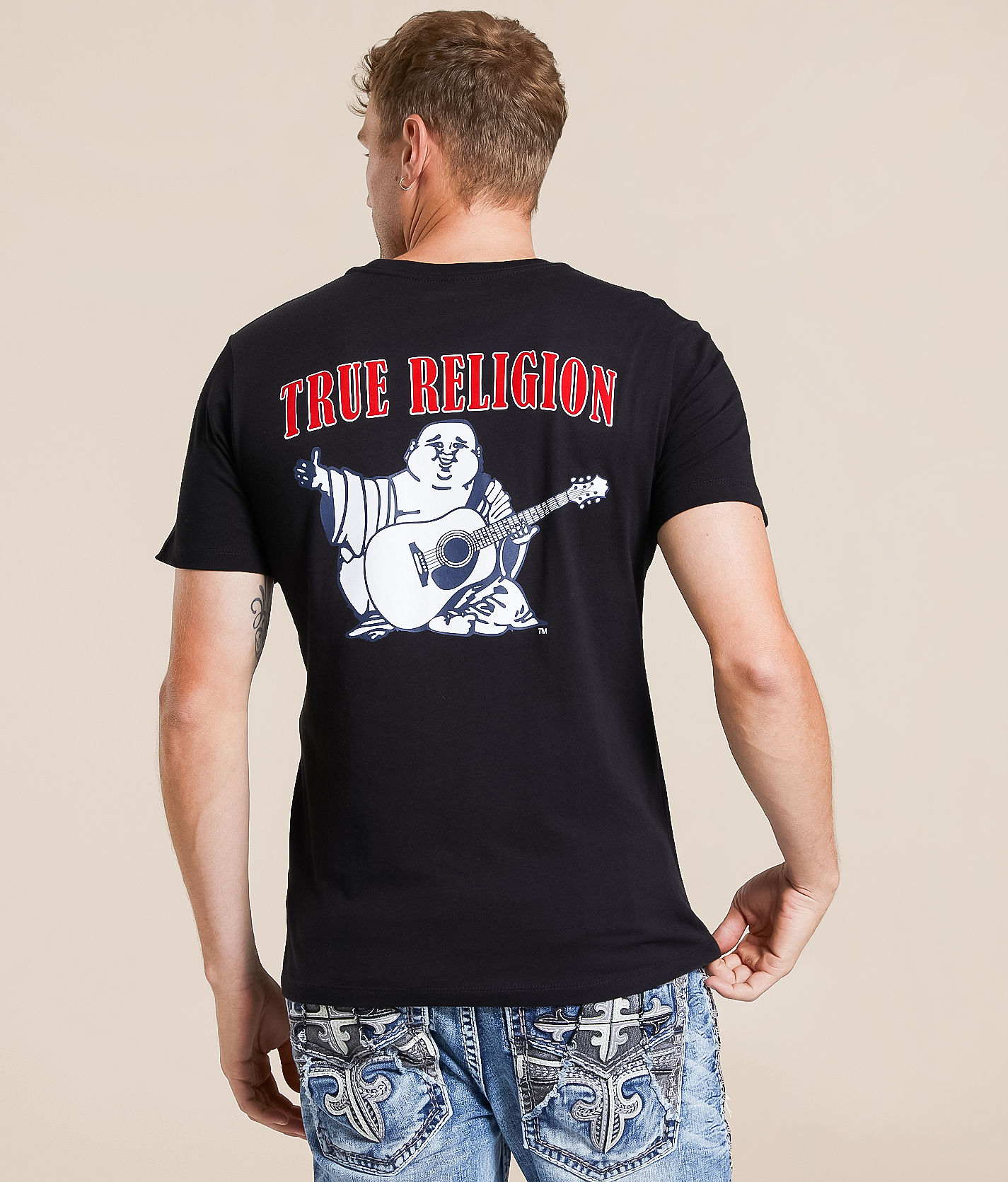 True Religion Buddha T-Shirt - Men's T-Shirts in Black | Buckle