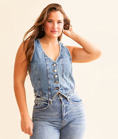 Willow &amp; Root Washed Denim Vest FULL_LEFT_SIDE