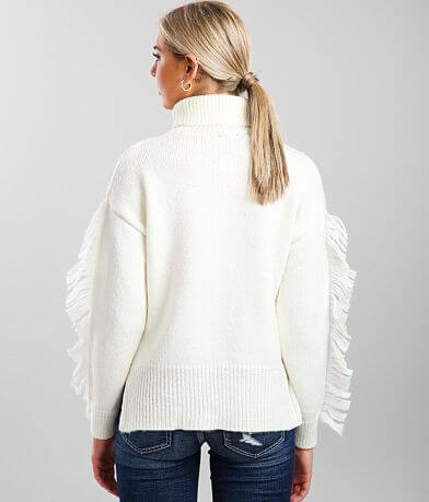 21 Main Cable Knit Turtleneck Sweater BACK