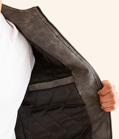 Buckle Black Faux Leather Jacket MISC_DETAIL_2