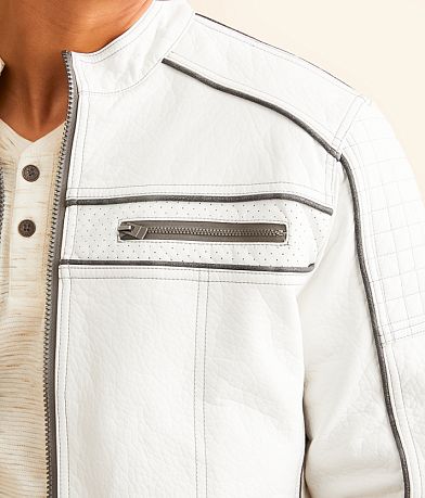 Buckle Black Faux Leather Jacket MISC_DETAIL_1