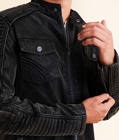 Buckle Black Distressed Faux Suede Jacket MISC_DETAIL_1
